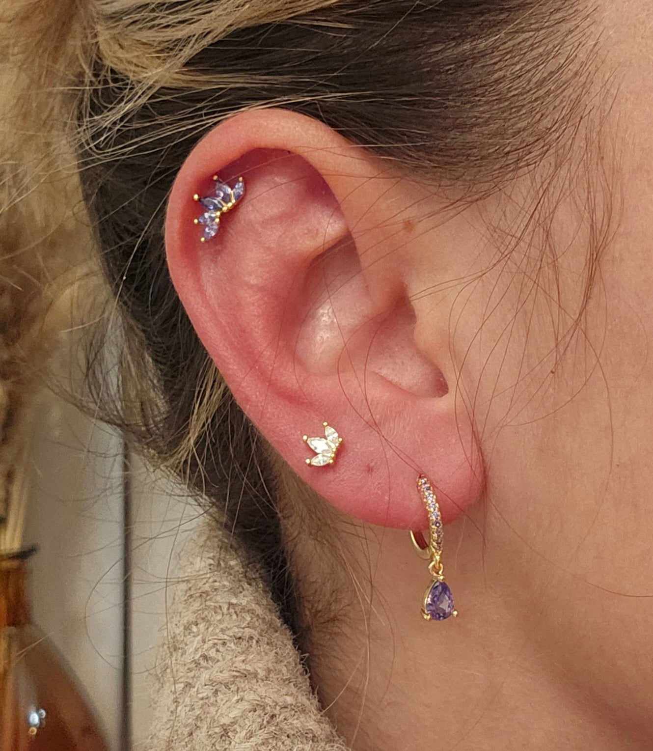 Piercing en argent - 5 pétales