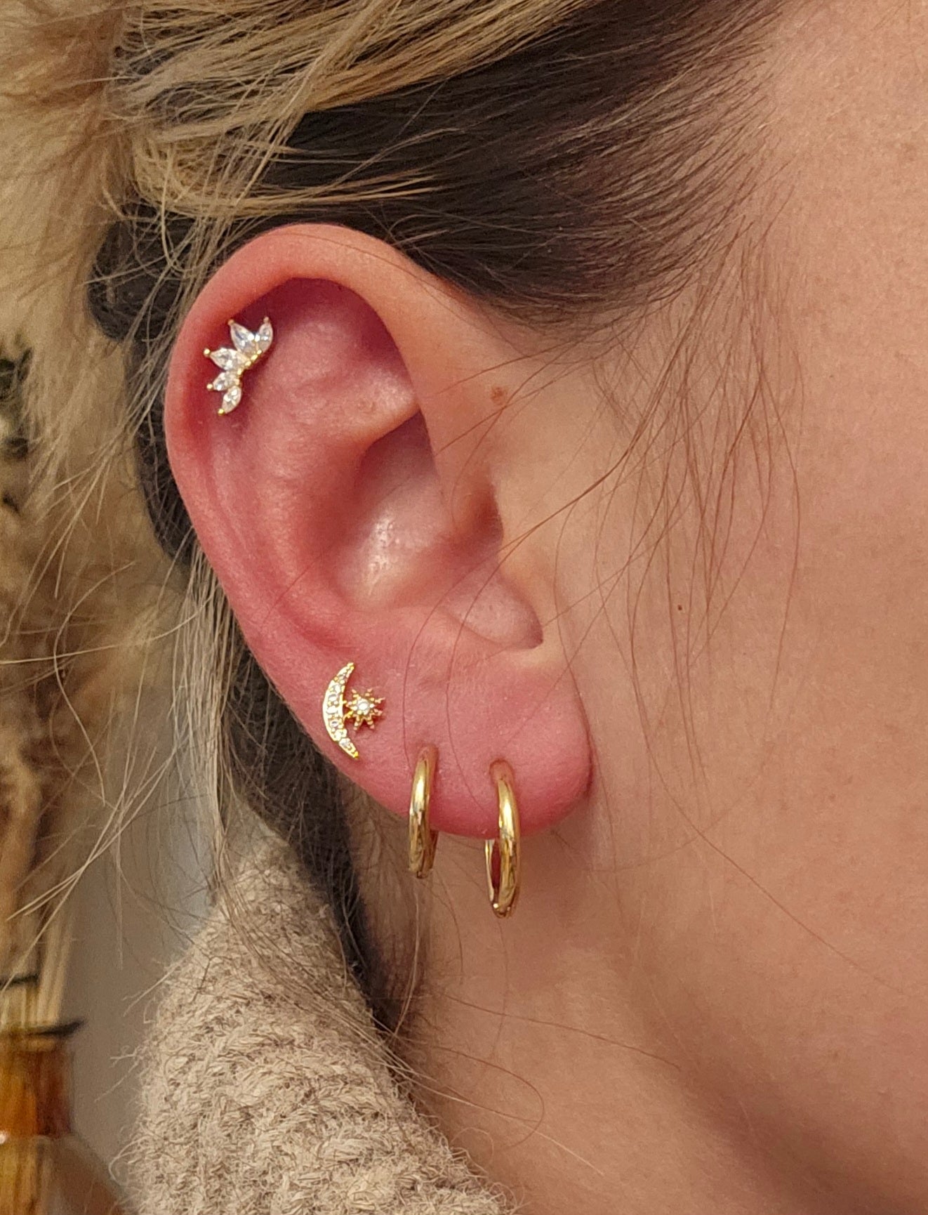 Piercing en argent - 5 pétales