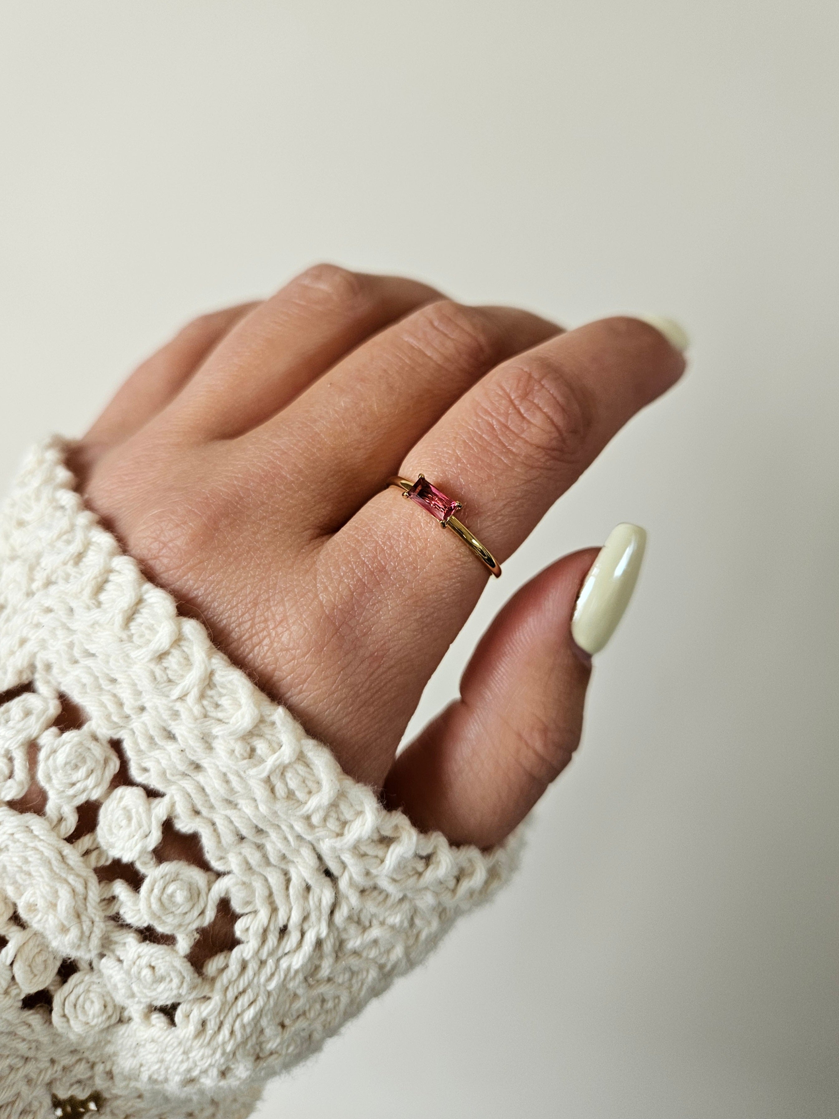 Bague Tina - Doré/rouge