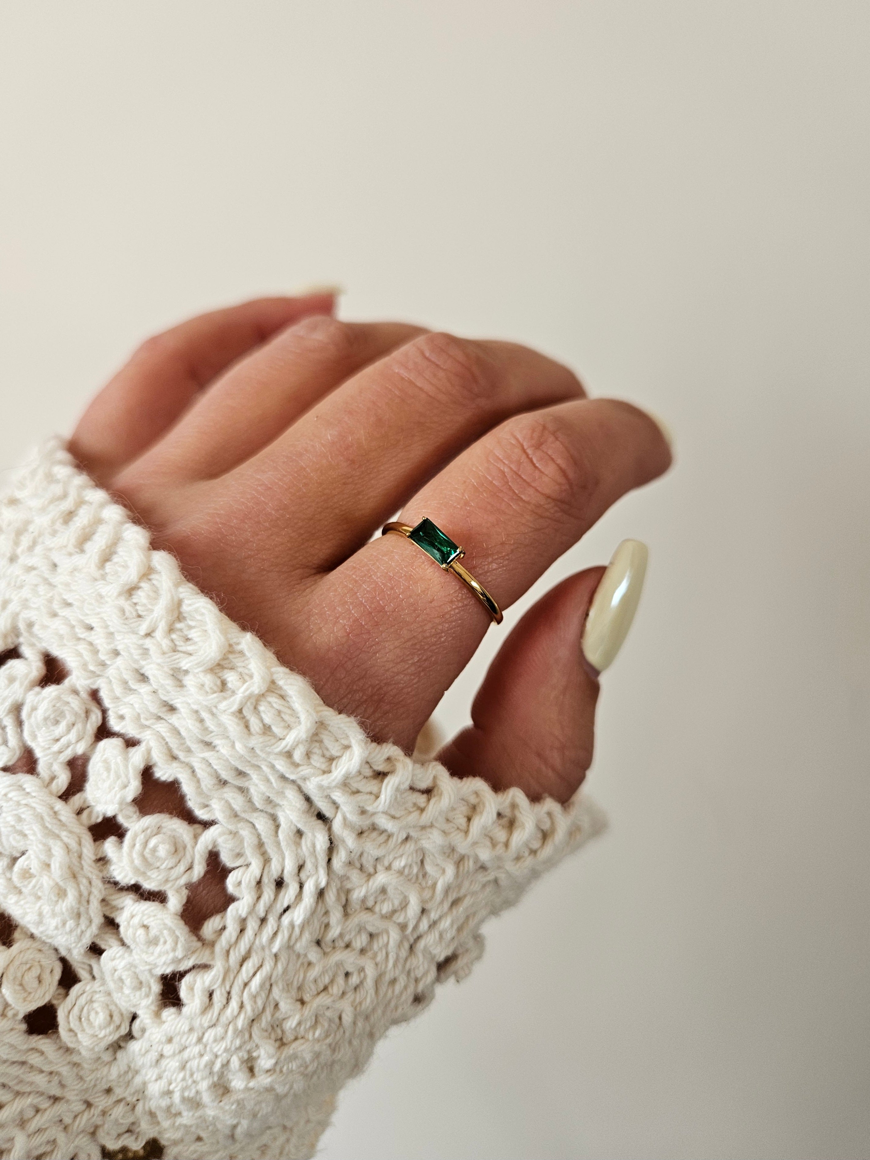 Bague Tina - Doré/vert