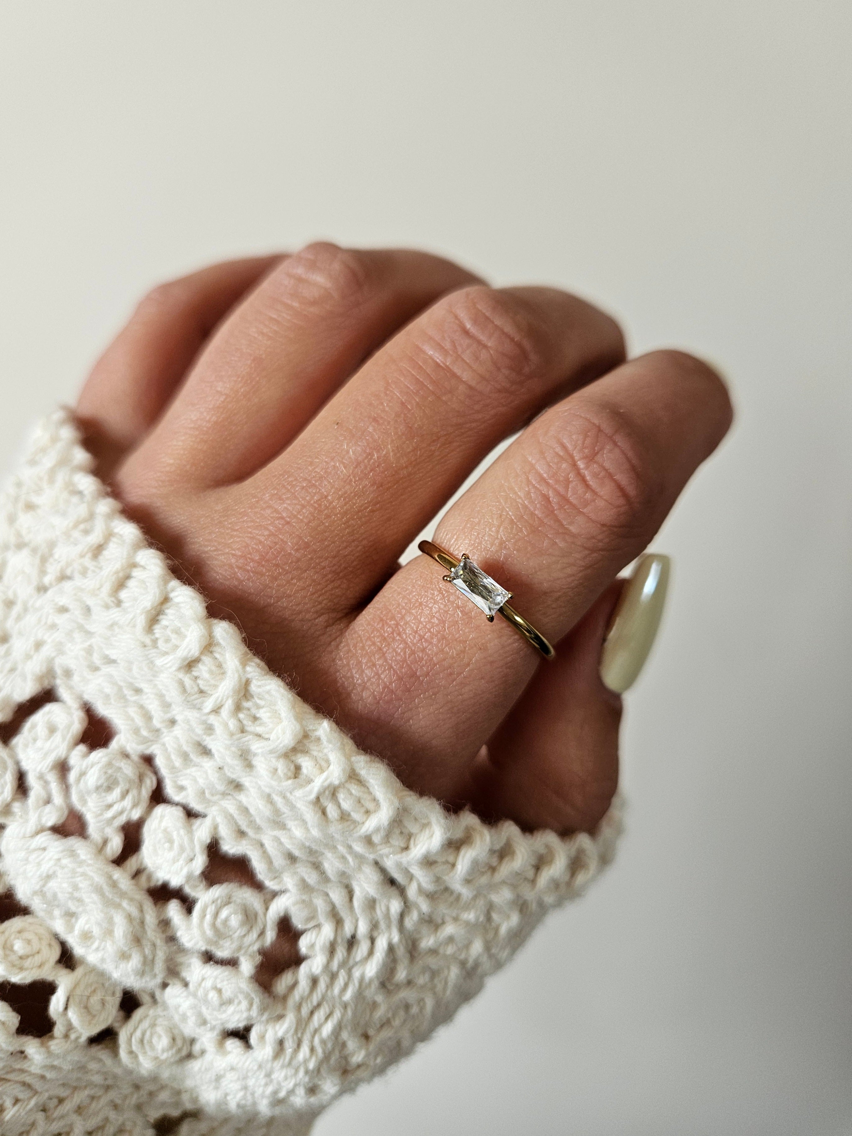 Bague Tina - Doré/blanche