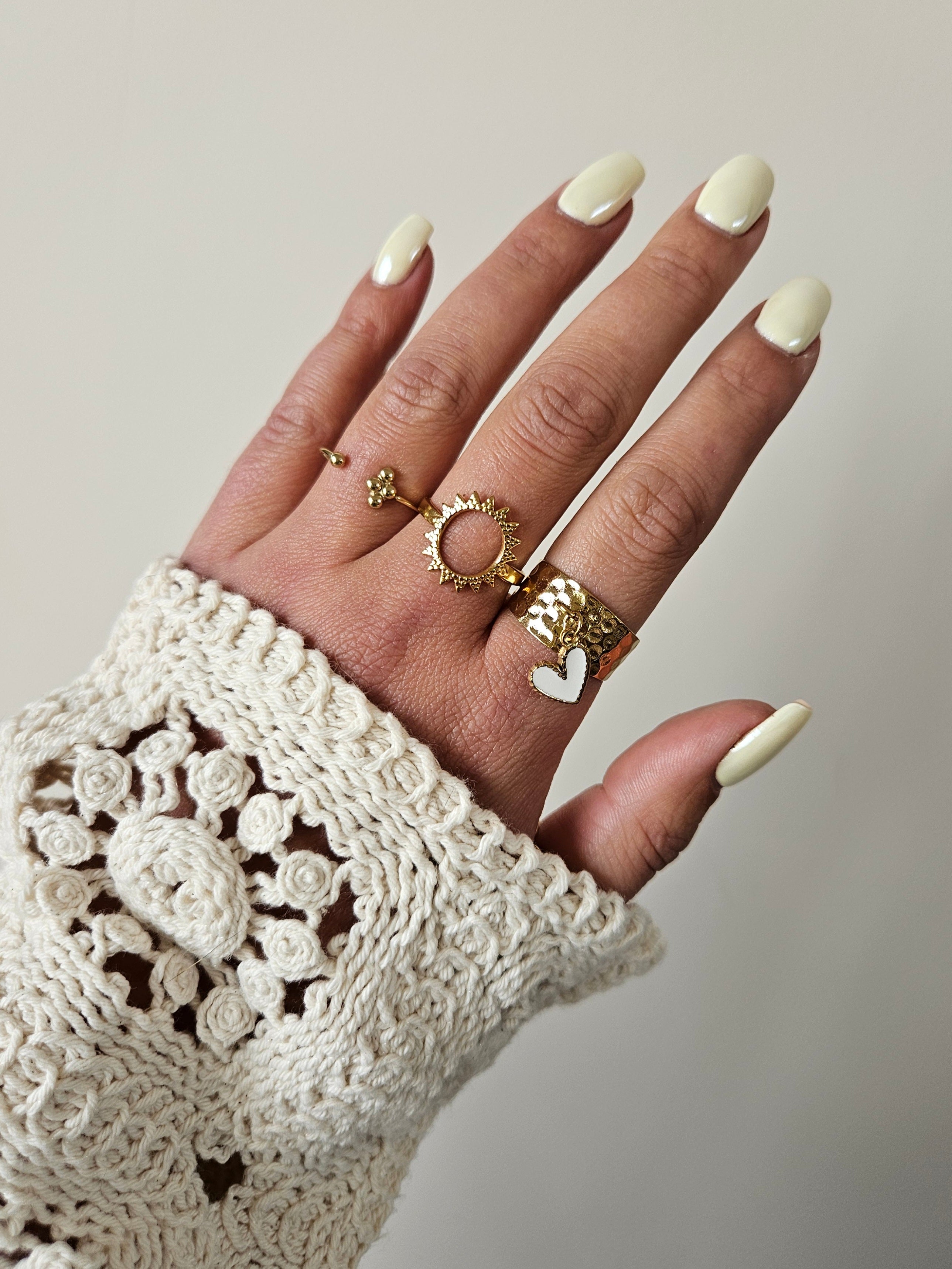 Bague Elsa - doré/blanche