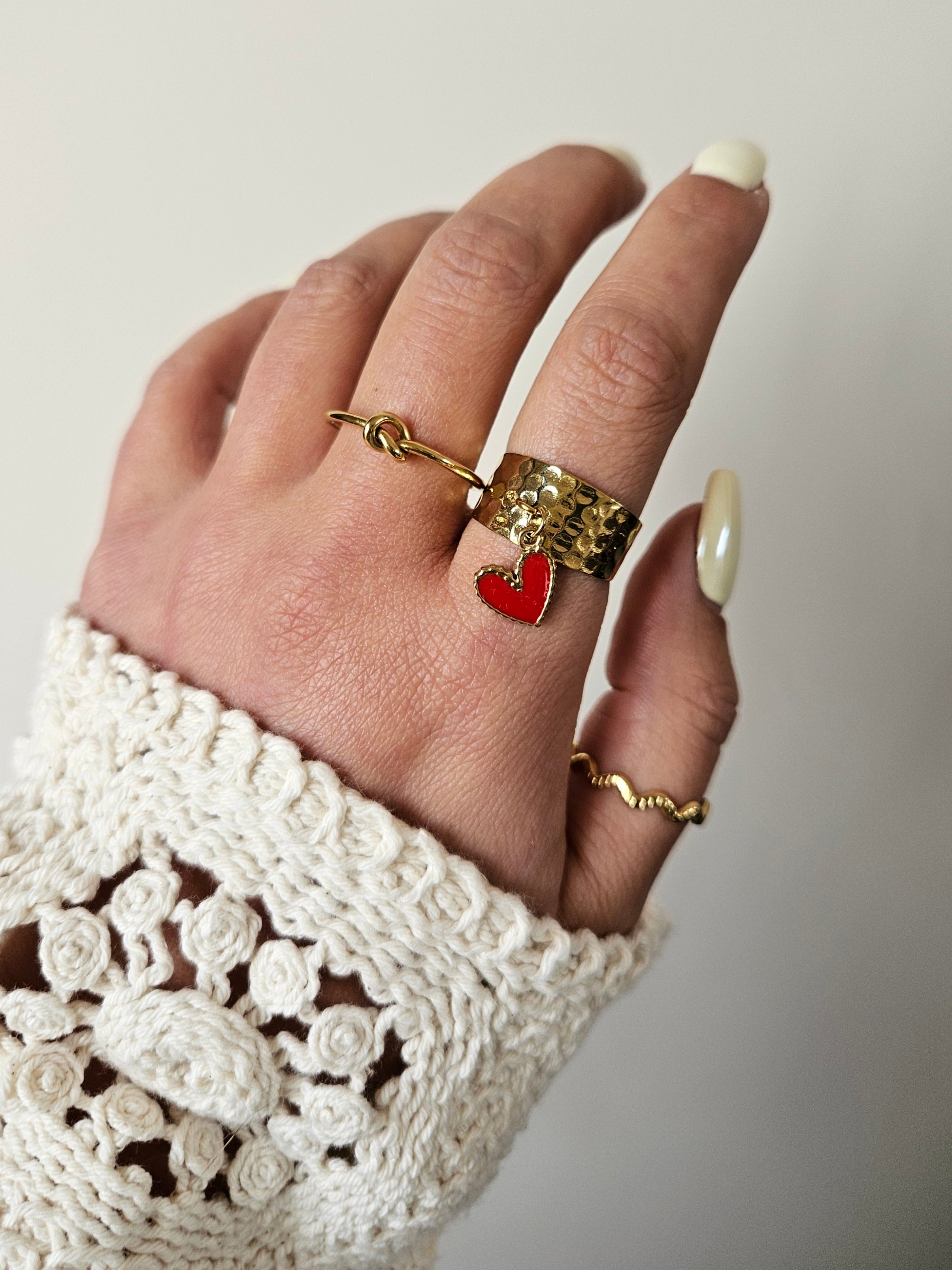 Bague Elsa - doré/rouge