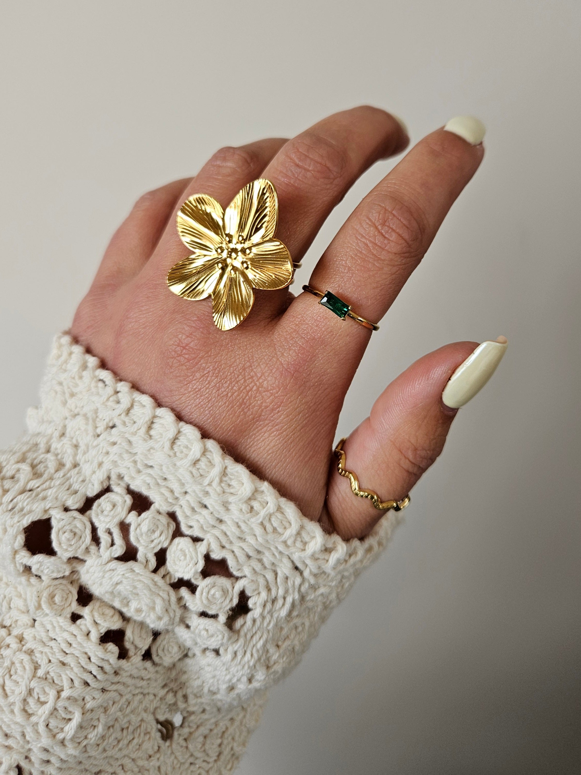 Bague Tina - Doré/vert